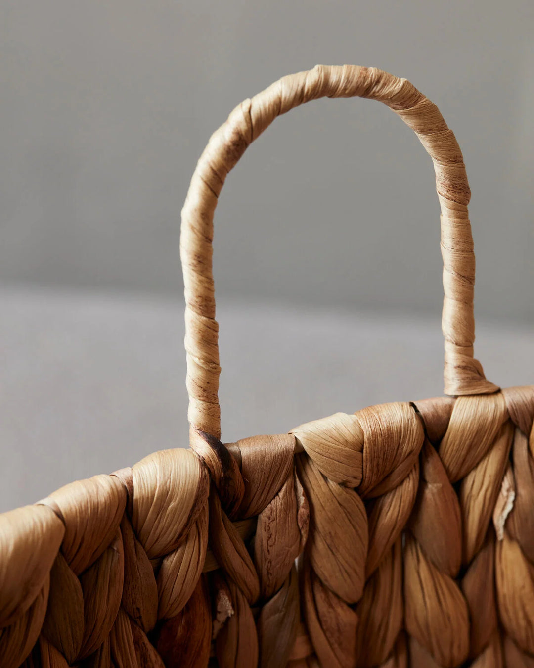 Set of 2 Water Hyacinth Handwoven Baskets