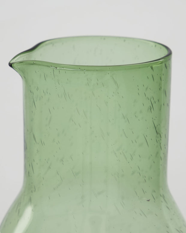 Pichet à bulles en verre vert PRÉCOMMANDE