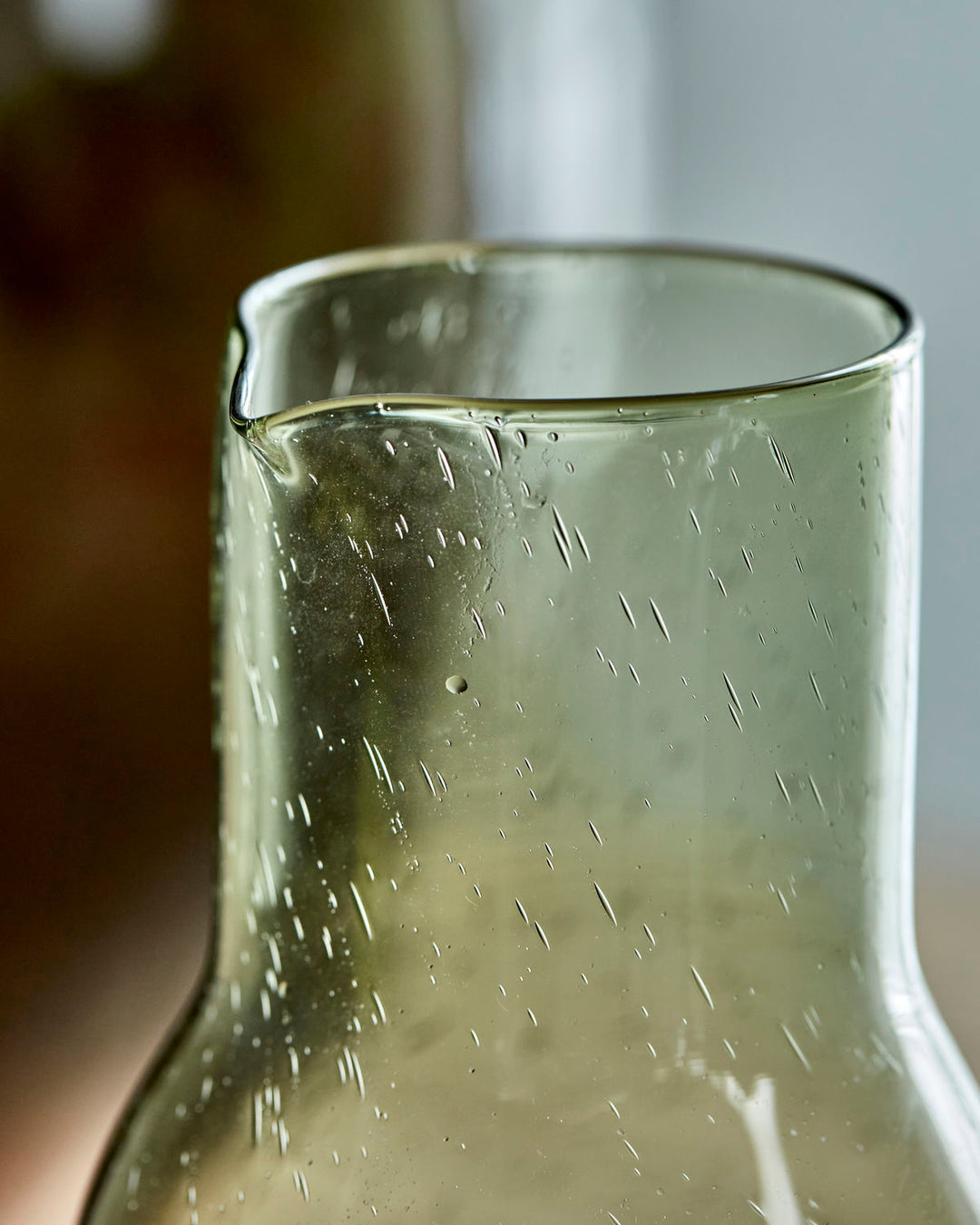 Glass Bubble Carafe in Green