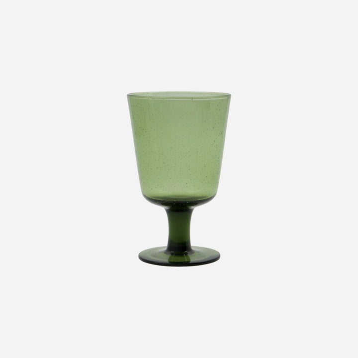 Set Of 4 Green Bubble Wine Glasses