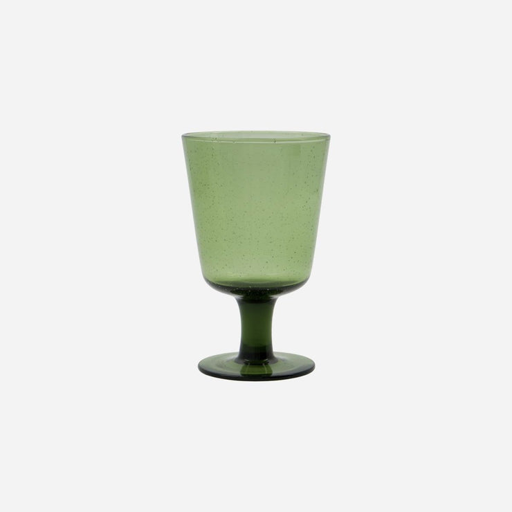 Set Of 4 Green Bubble Wine Glasses