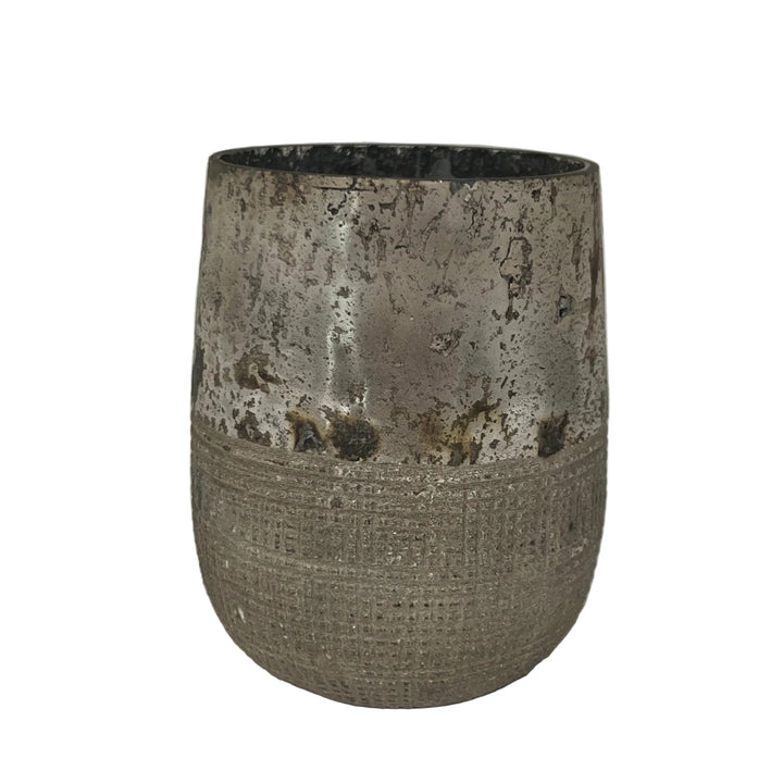 Small Silver Taupe Votive Candle Holder