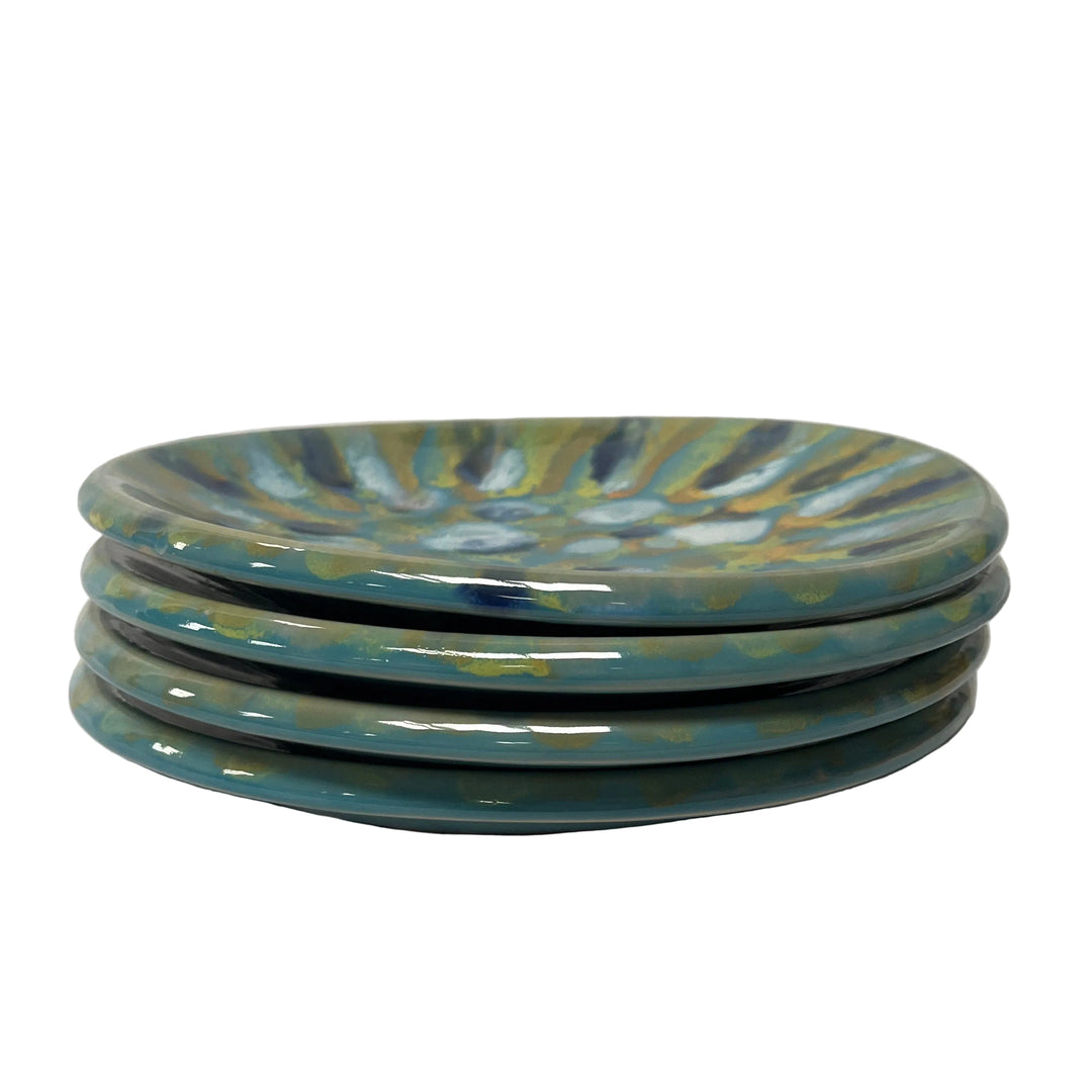 Small Set Of 4 Glazed Platter Plates