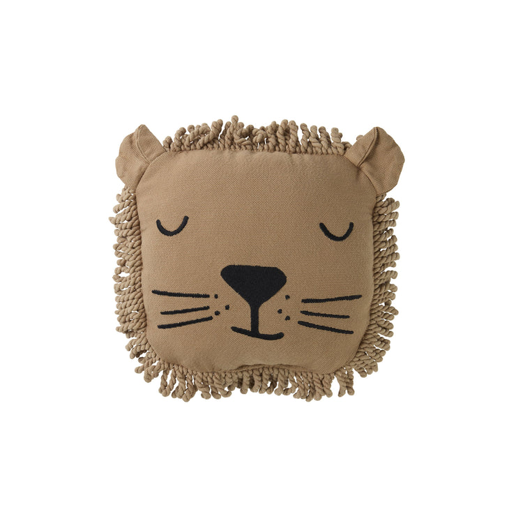 Lion Face Embroidery Cushion by Nobodinoz