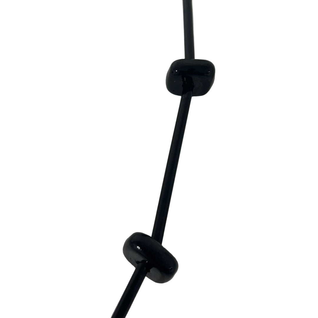 Handmade Long Beaded Necklace Black