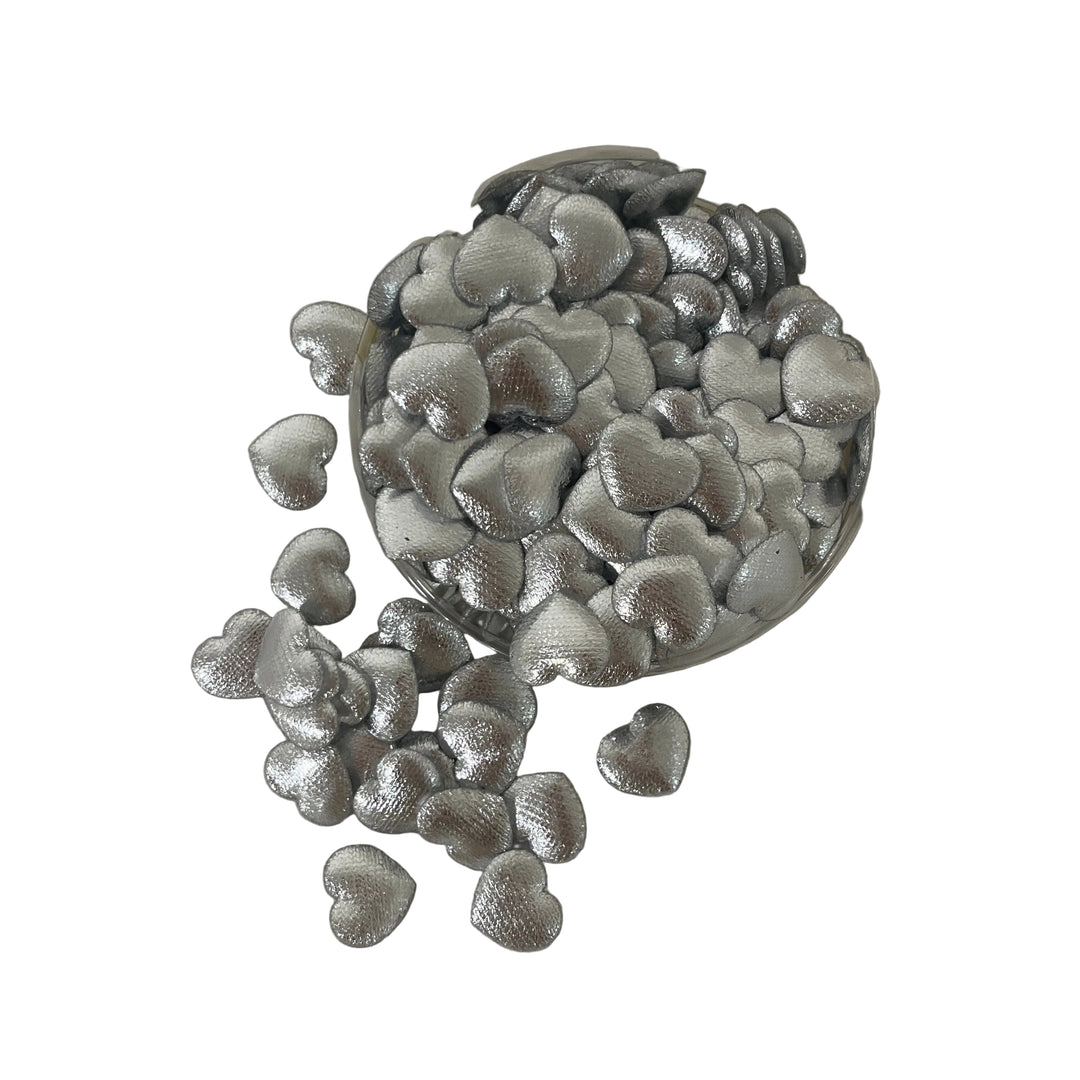 Metallic Silver Heart Confetti Pack of 12 Outlet