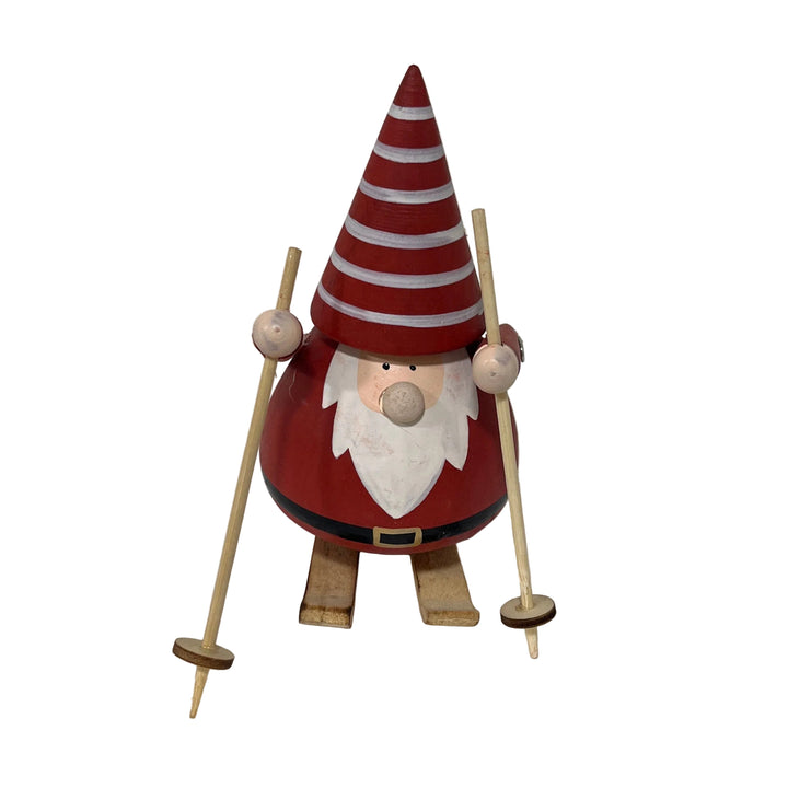 Red Santa on Skis