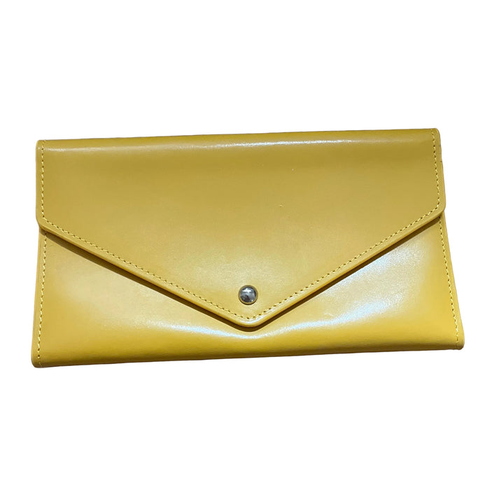 Yellow Leather Travel Envelope Purse