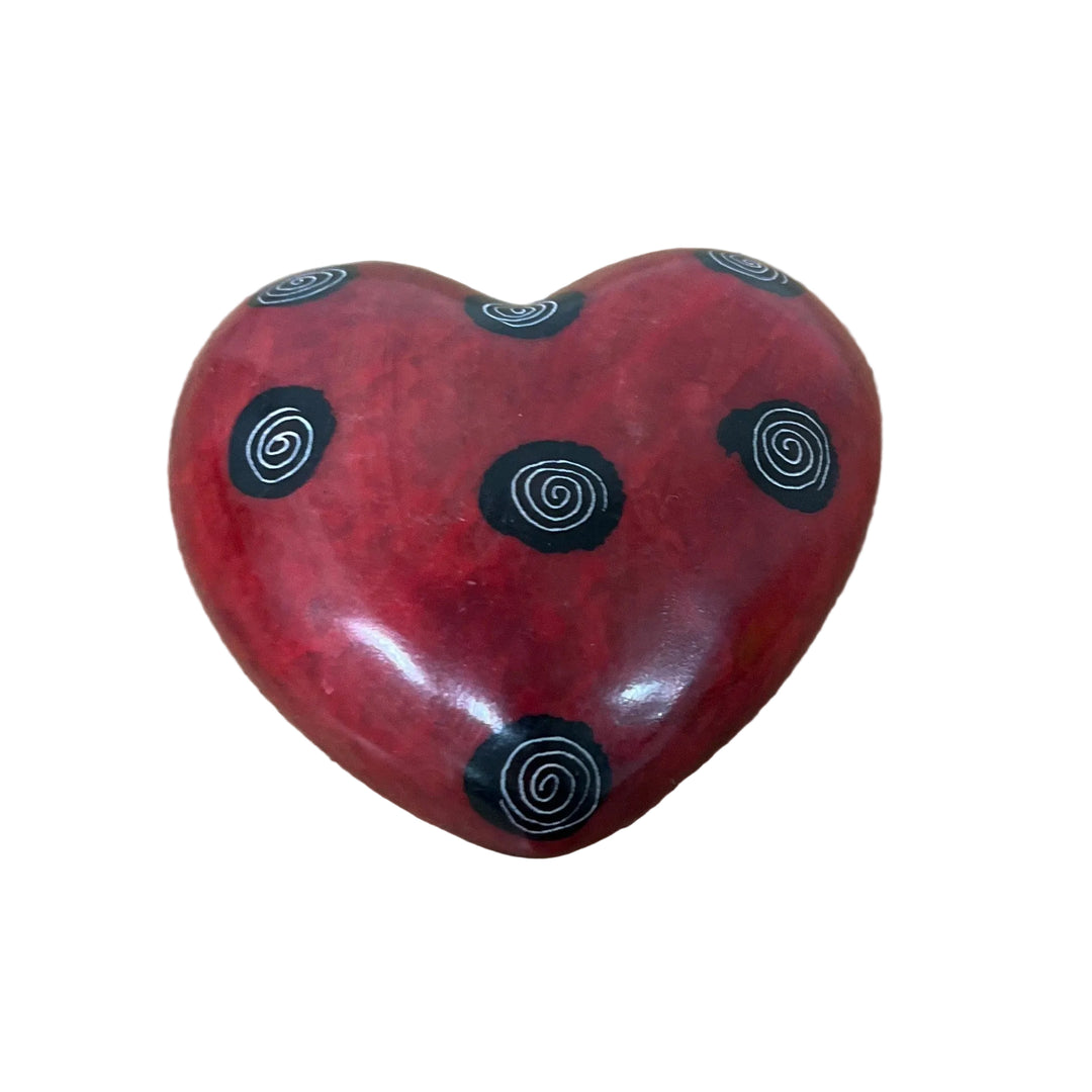 Small Solid Stone Heart Red