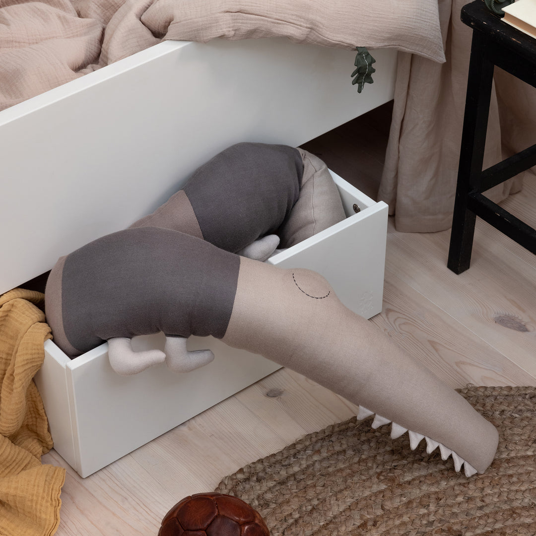 Sleepy Croc Cushion In Seabreeze Beige