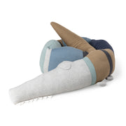 Sleepy Croc Cushion In Dusty Blue