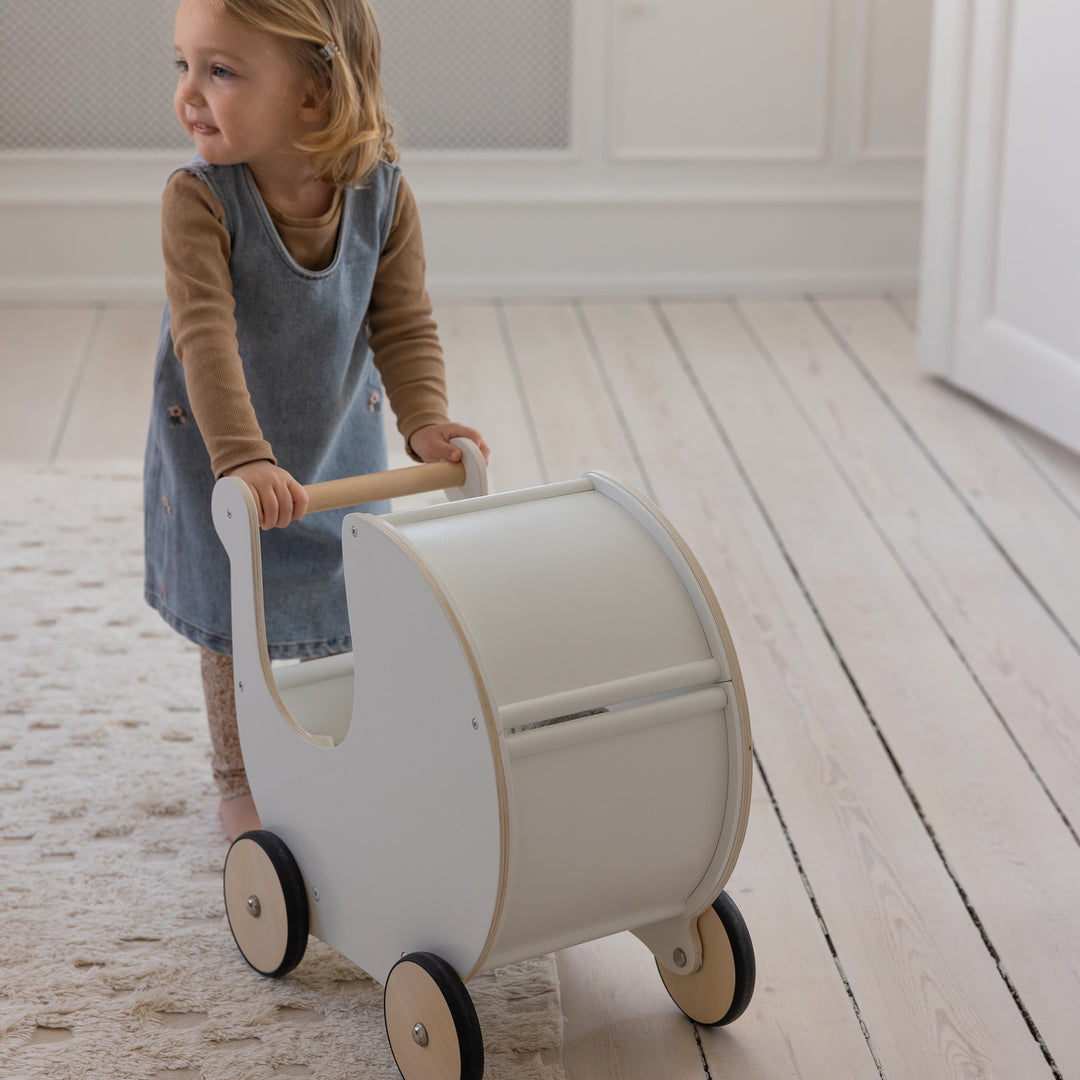 Sebra Wooden Dolls Pram in White