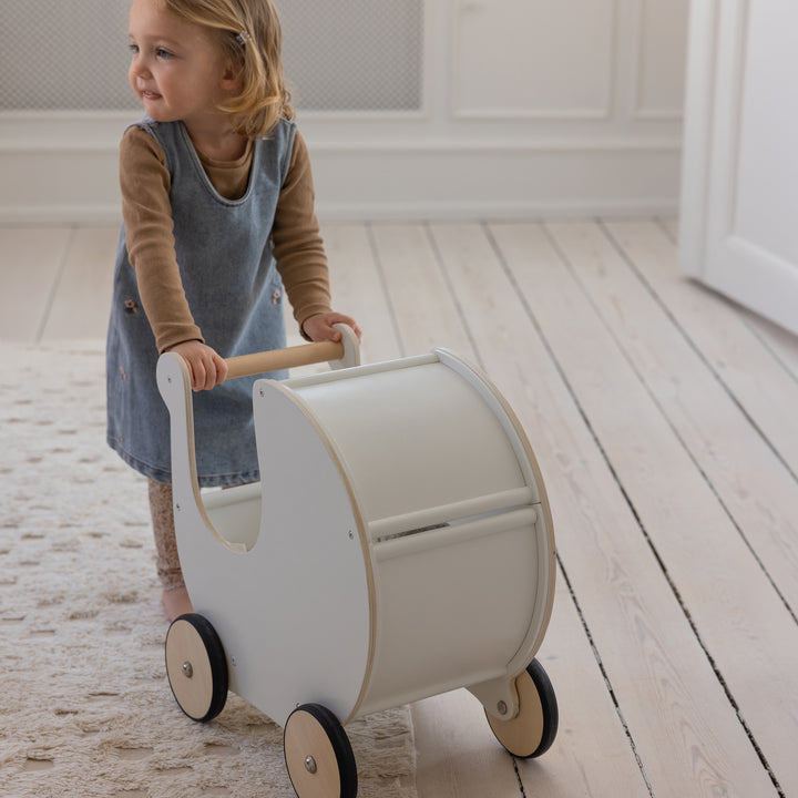 Sebra Wooden Dolls Pram in White