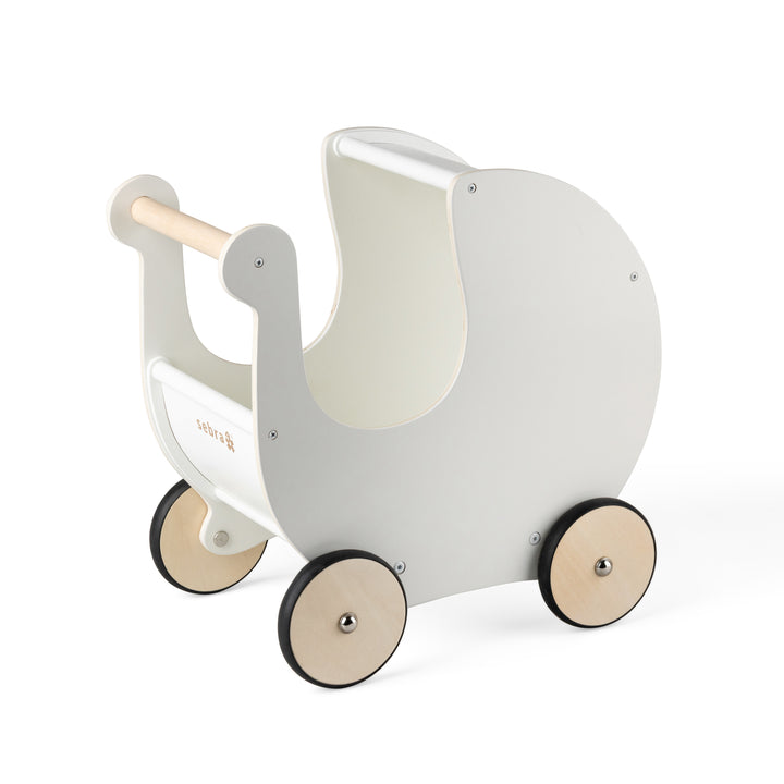 Sebra Wooden Dolls Pram in White
