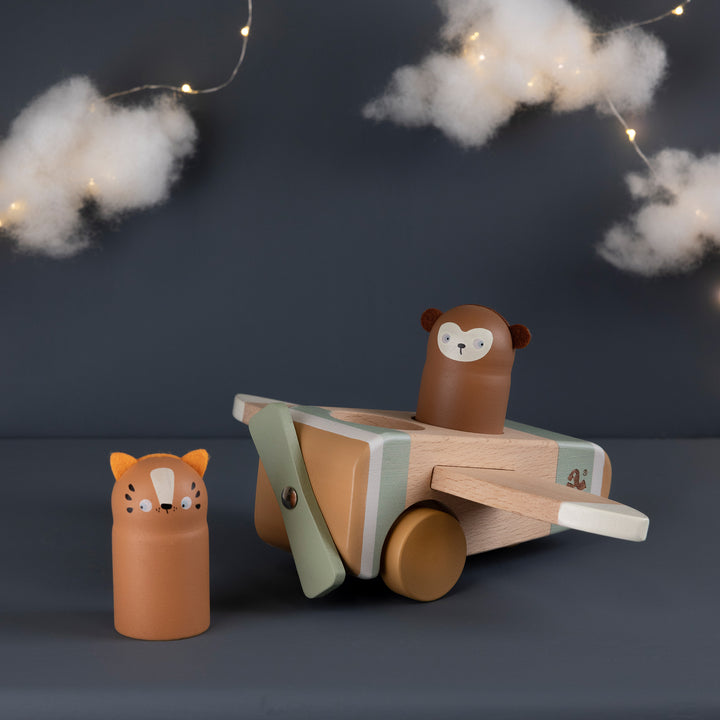 Wooden Wildlife Airplane By Sebra