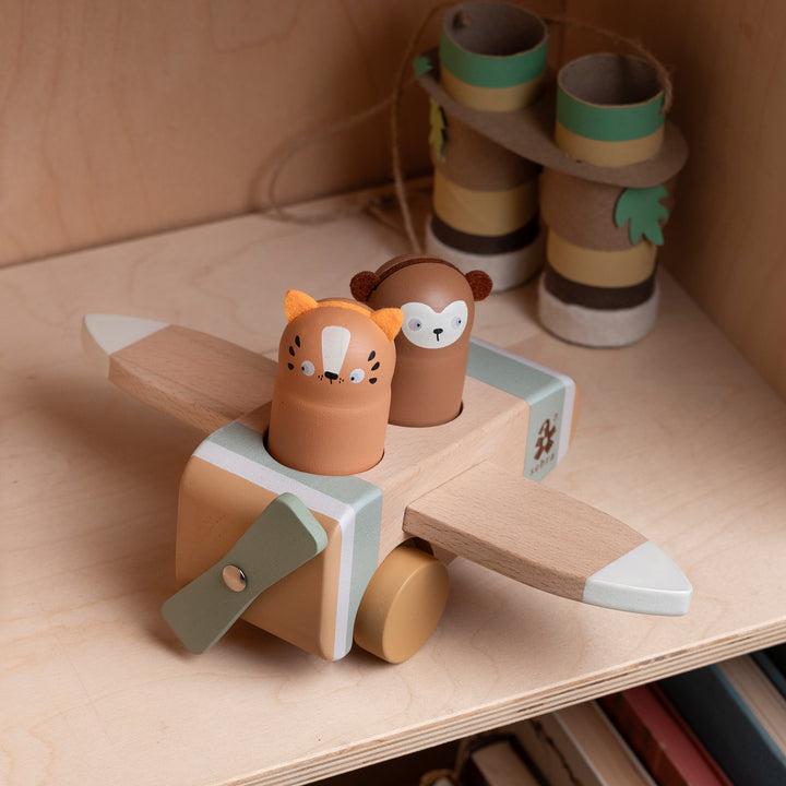 Wooden Wildlife Airplane By Sebra