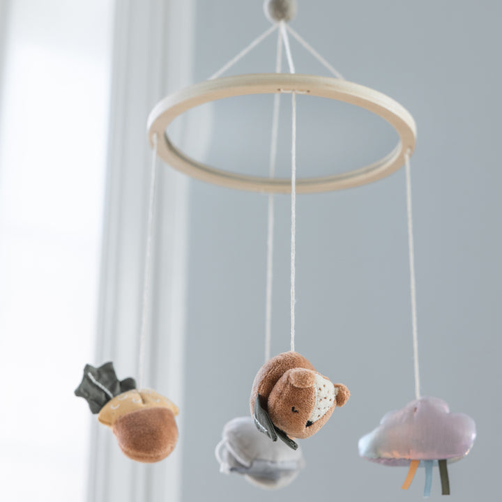 Baby Musical Mirror Mobile Woodland