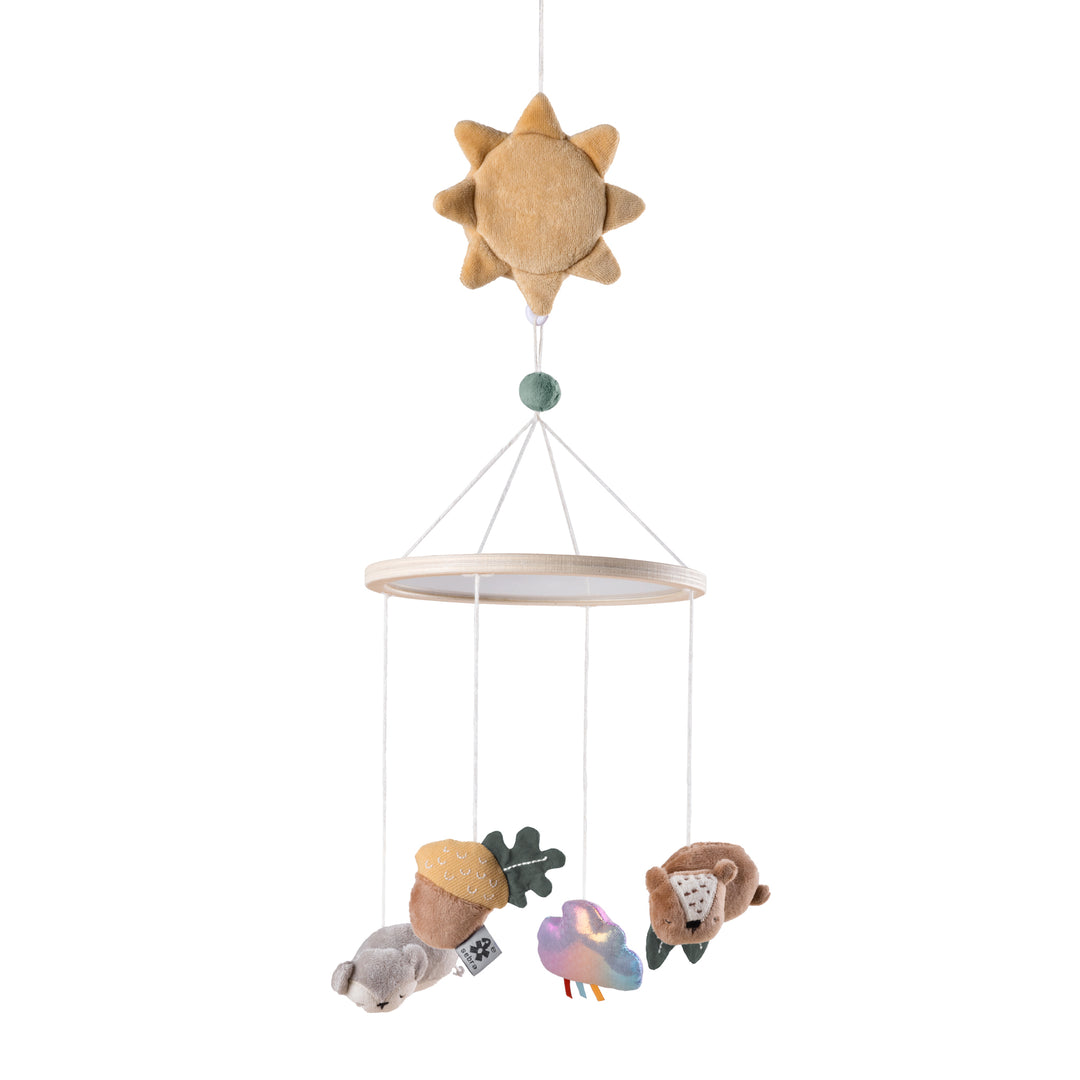 Baby Musical Mirror Mobile Woodland