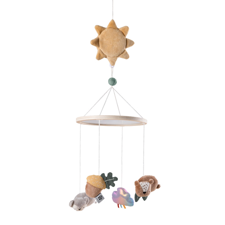 Baby Musical Mirror Mobile Woodland