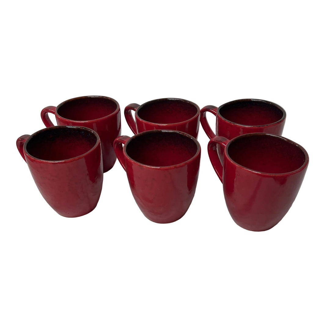 Set of 6 Mugs Red