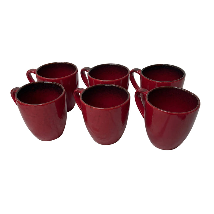 Set of 6 Mugs Red