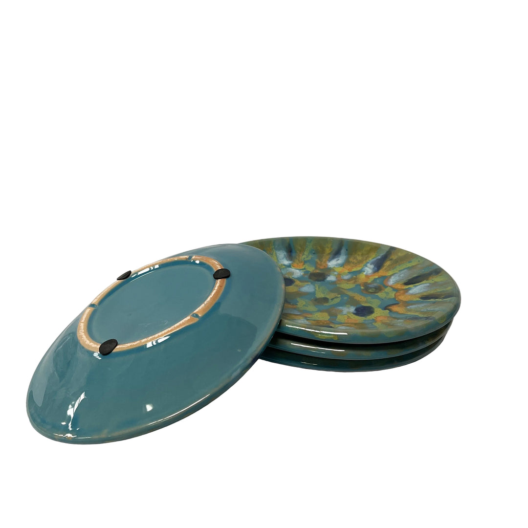Small Set Of 4 Glazed Platter Plates