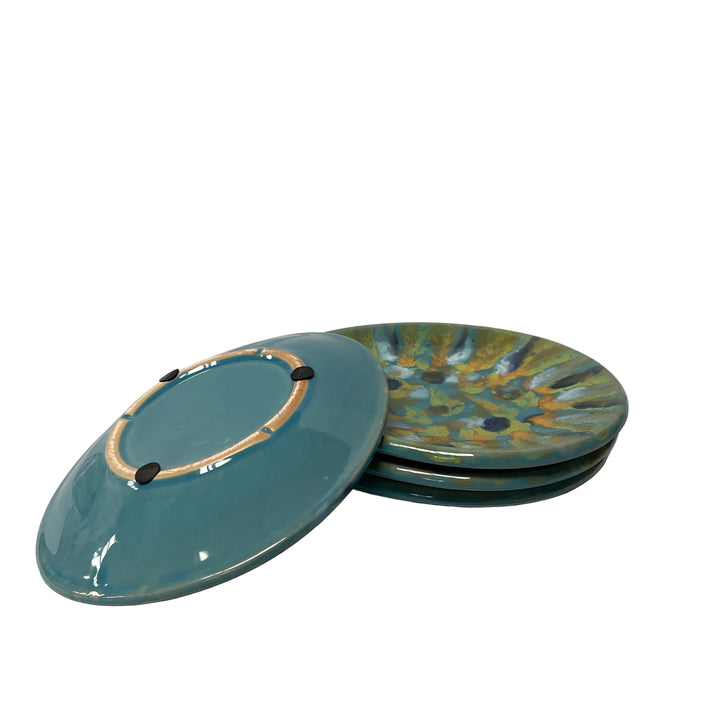 Small Set Of 4 Glazed Platter Plates