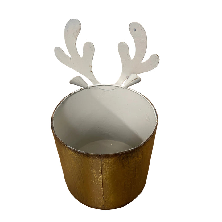 Large Metal Reindeer Pot