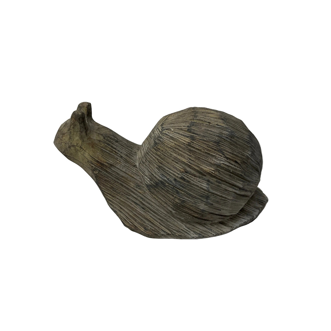 Carved Wood Effect Stone Snail Garden Ornament