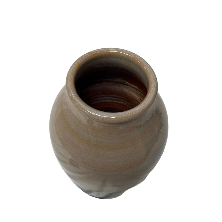 Large Ceramic Vase in Blue Mushroom Glaze