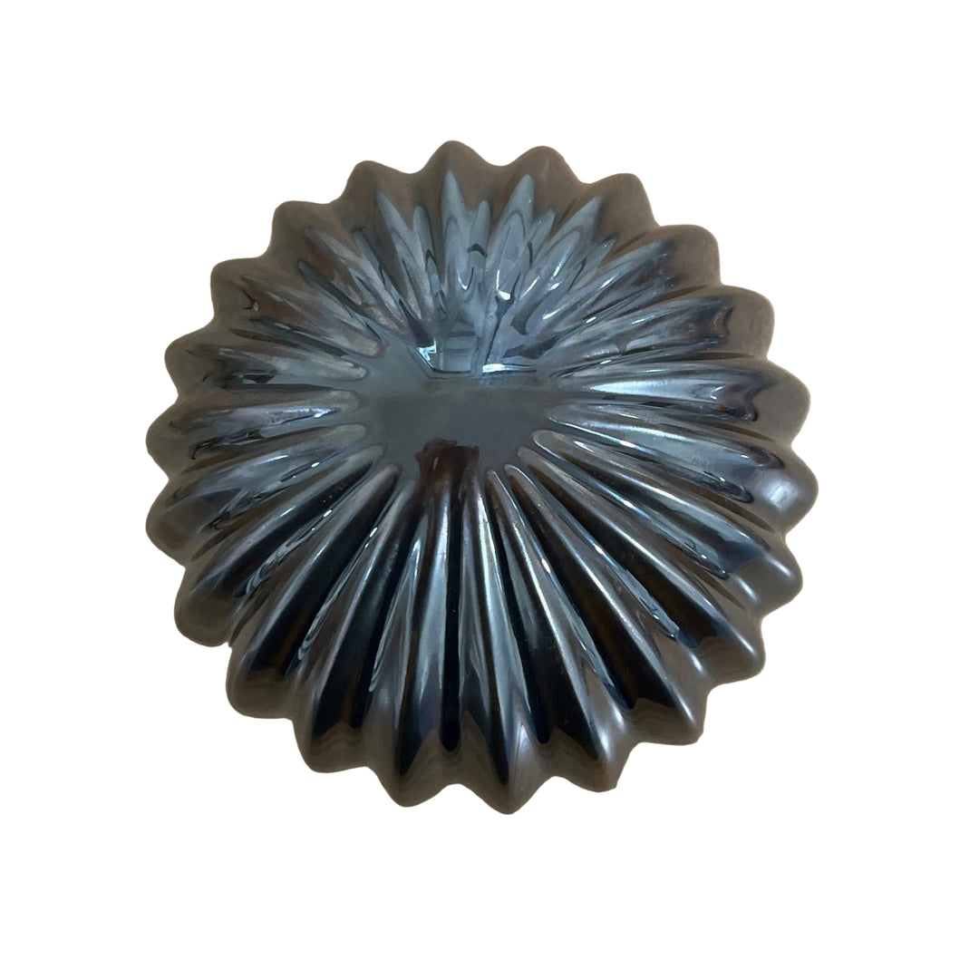 Round Ribbed Ball Decor Platinum
