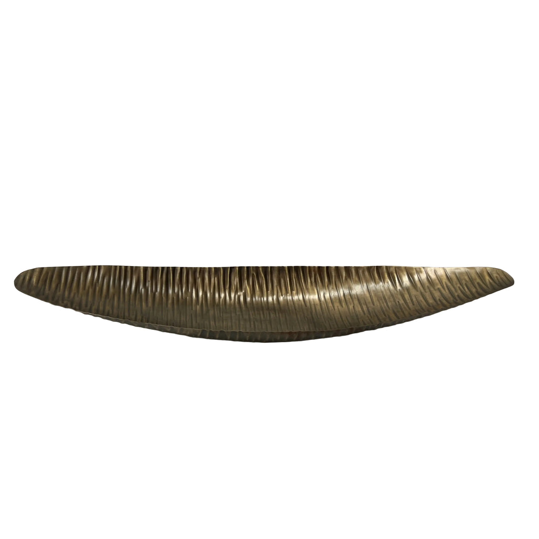 Long Leaf Metal Dish Antique Brass