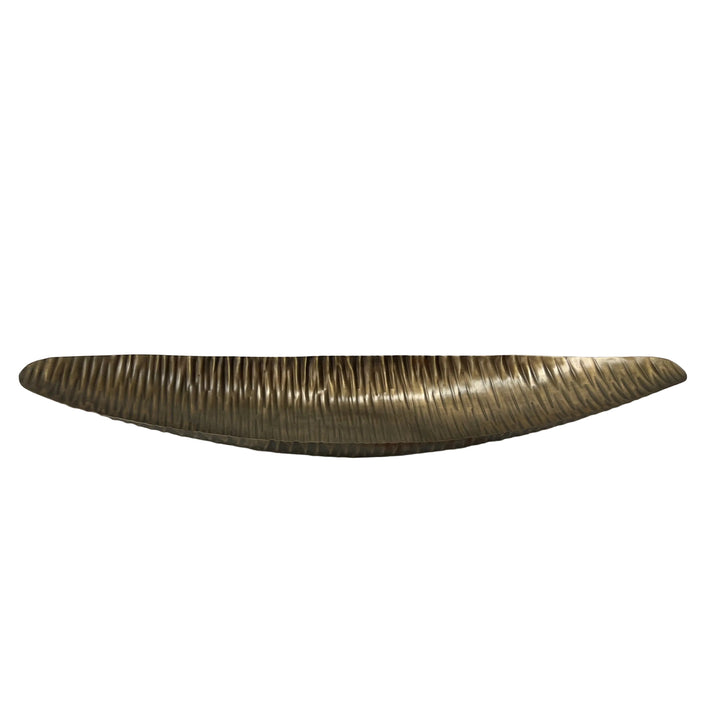 Long Leaf Metal Dish Antique Brass