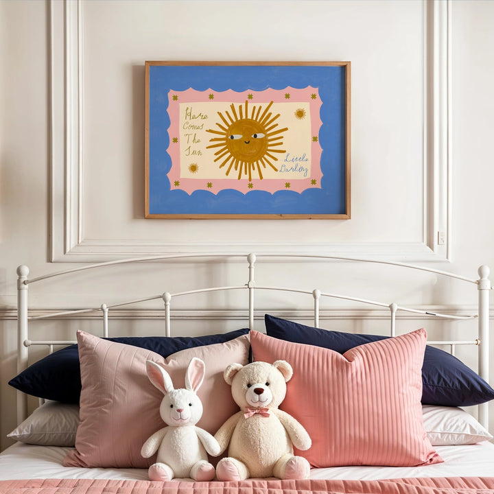 Here Comes The Sun Print Blue/Pink