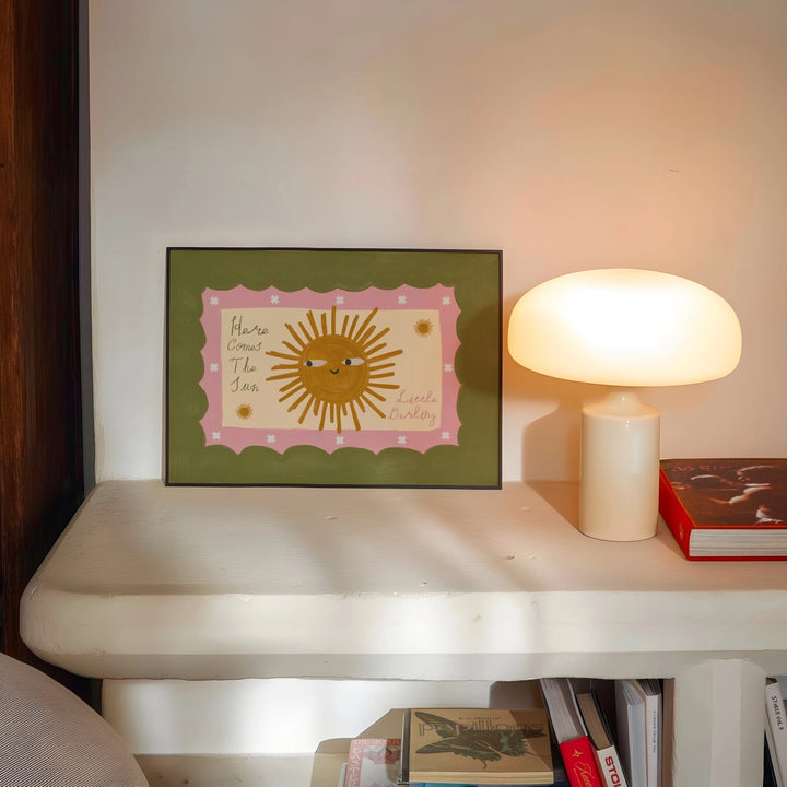 Here Comes The Sun Print Green/Pink