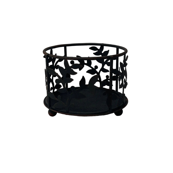 Rustic Black Pillar Candle Holder