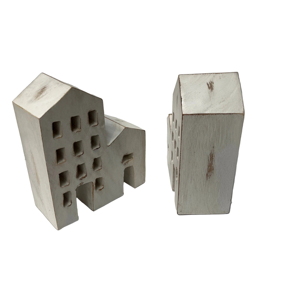 Pair Of Three Storey Home Wooden Bookends