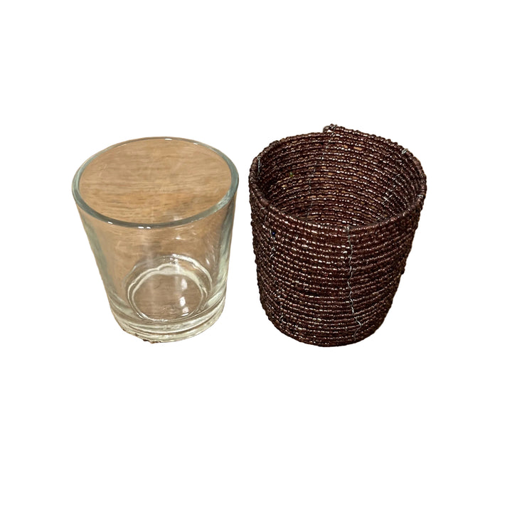 Individual Beaded Glass Tea Light Holder in Gift Bag