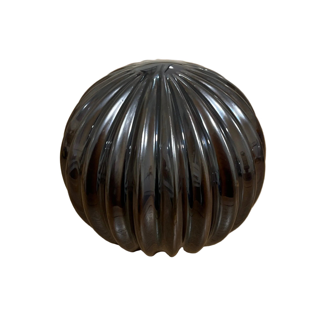 Round Ribbed Ball Decor Platinum