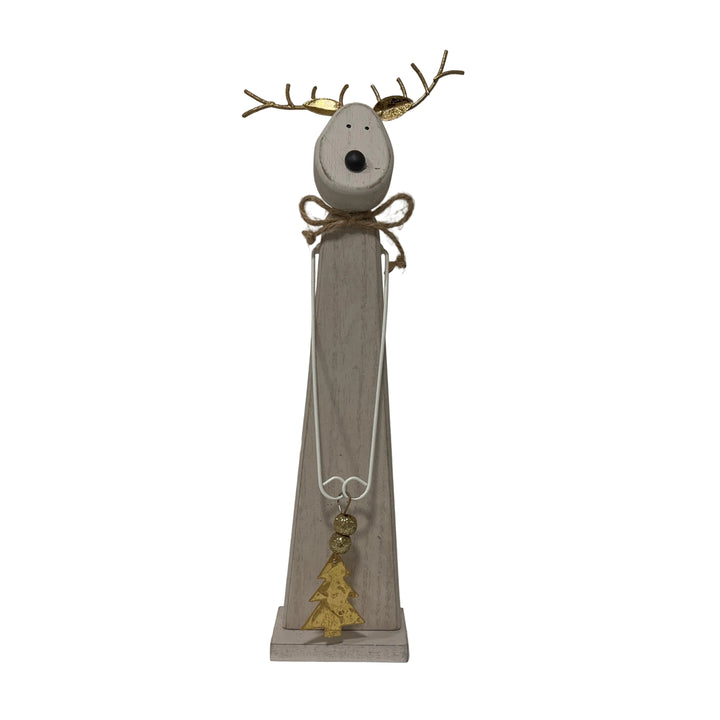 Medium Long Reindeer on Plinth