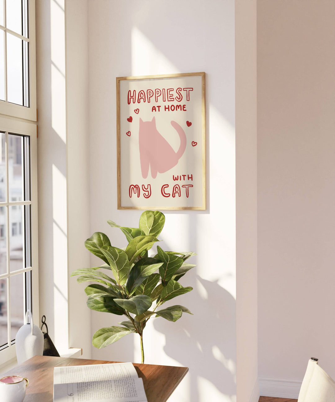 Happiest At Home With My Cat Print