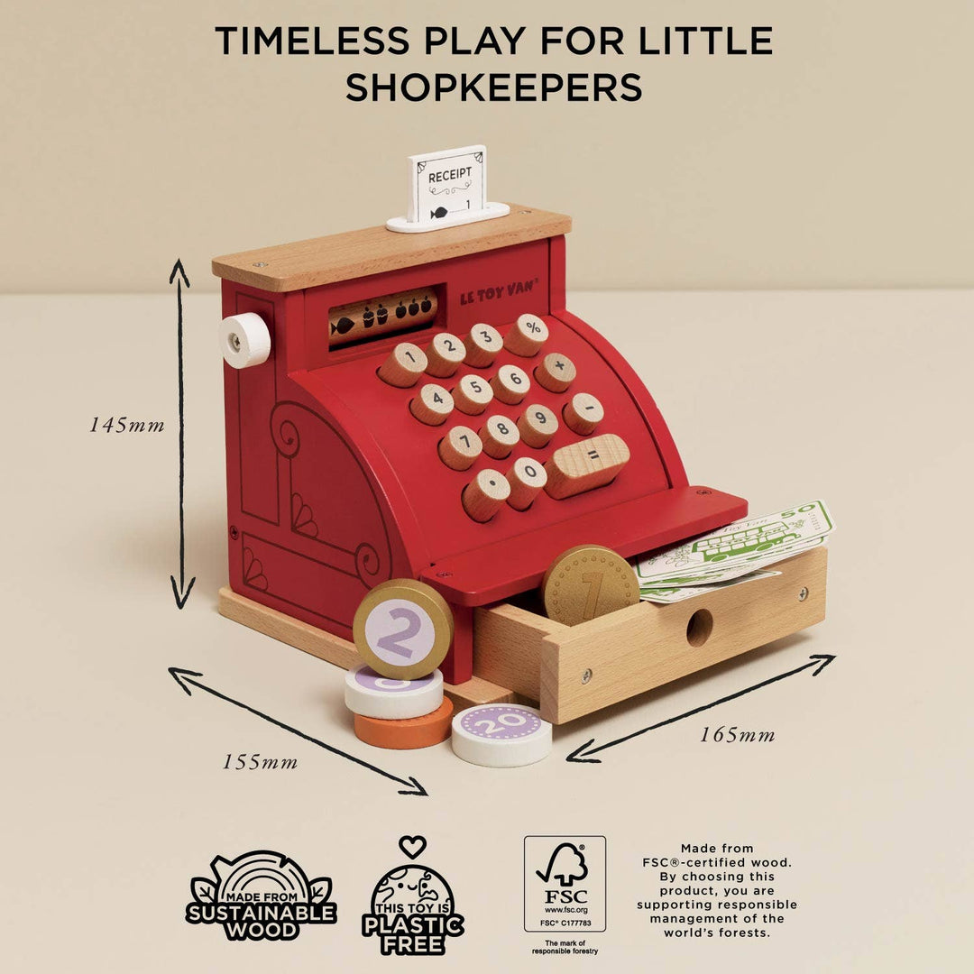 Wooden Cash Register & Money Play Set