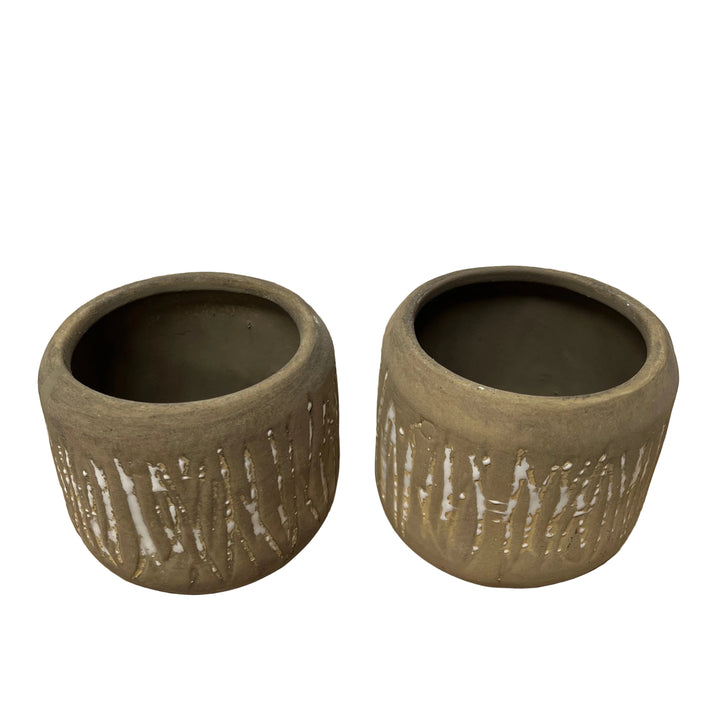 Set of 2 Cactus Pots Sand