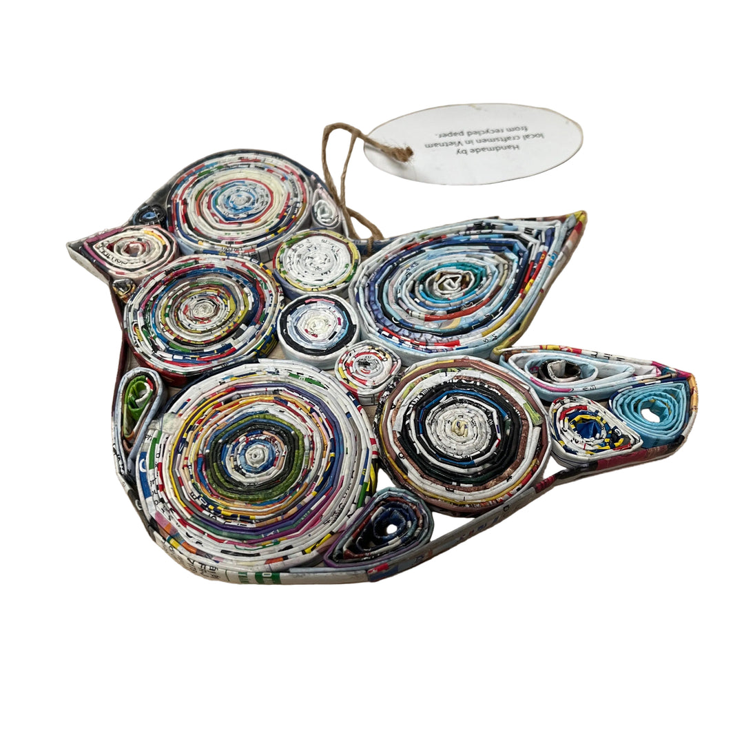 Handmade Large 6 Paper Hanging Bird Decor