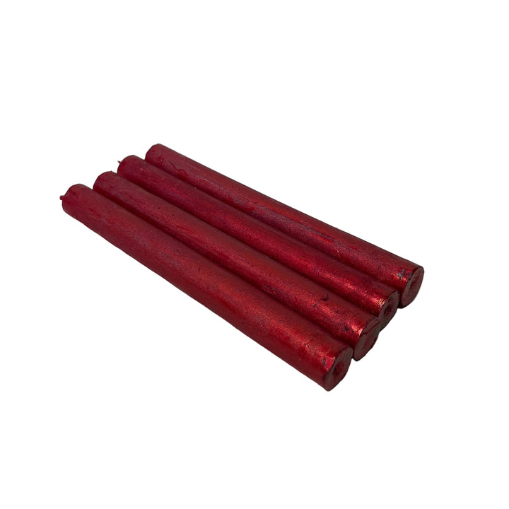Pack of 4 Hand Poured Candles Red
