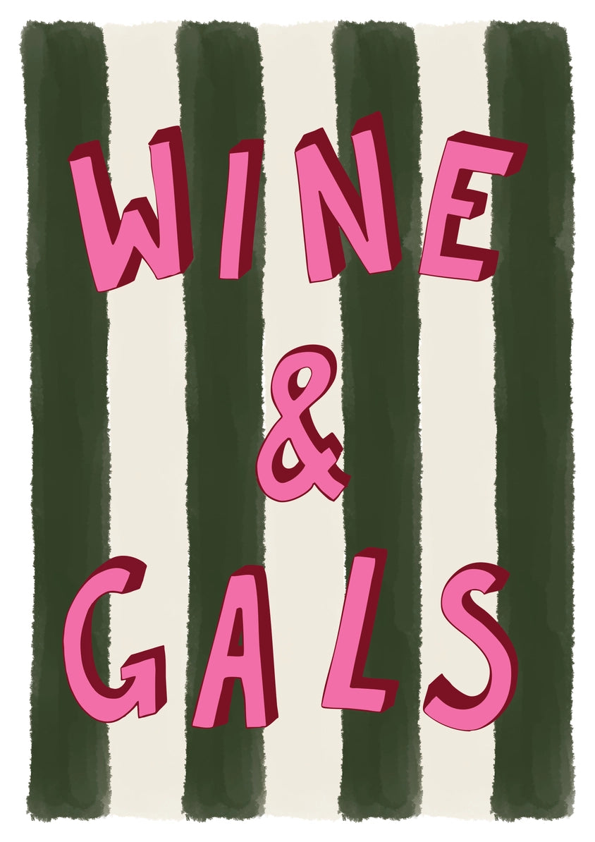 Wine & Gals Print by Mash Design