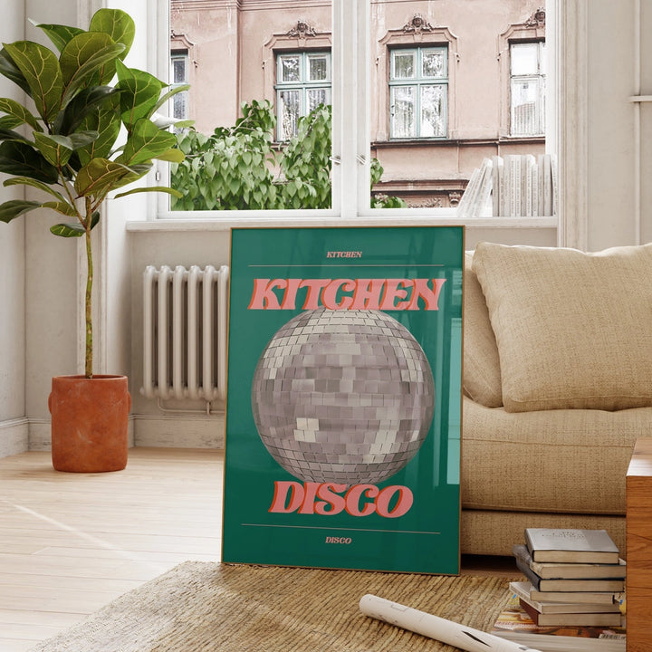Kitchen Disco Retro Print Green