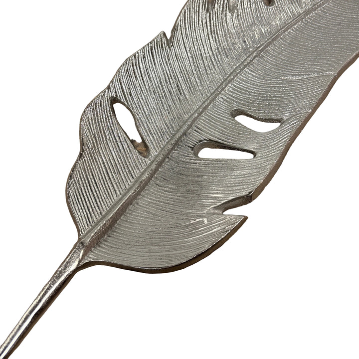 Silver Feather Dish in Nickel Finish Medium