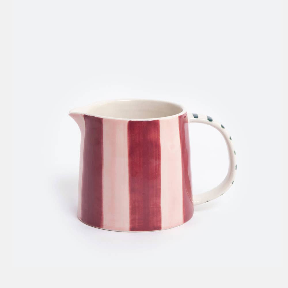 Wine/Peach Pink Stripe Wide Jug