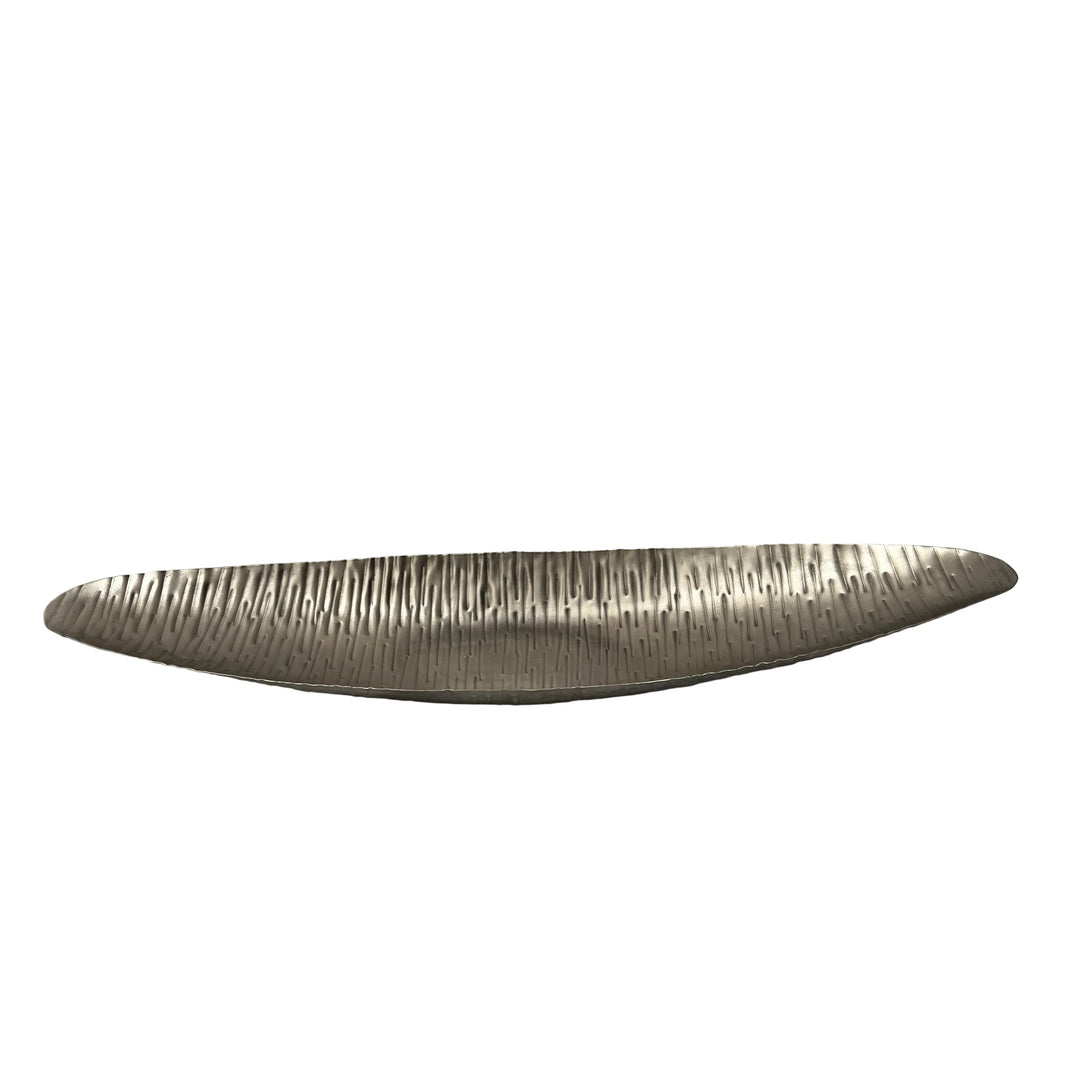Long Leaf Metal Dish in Nickel Finish